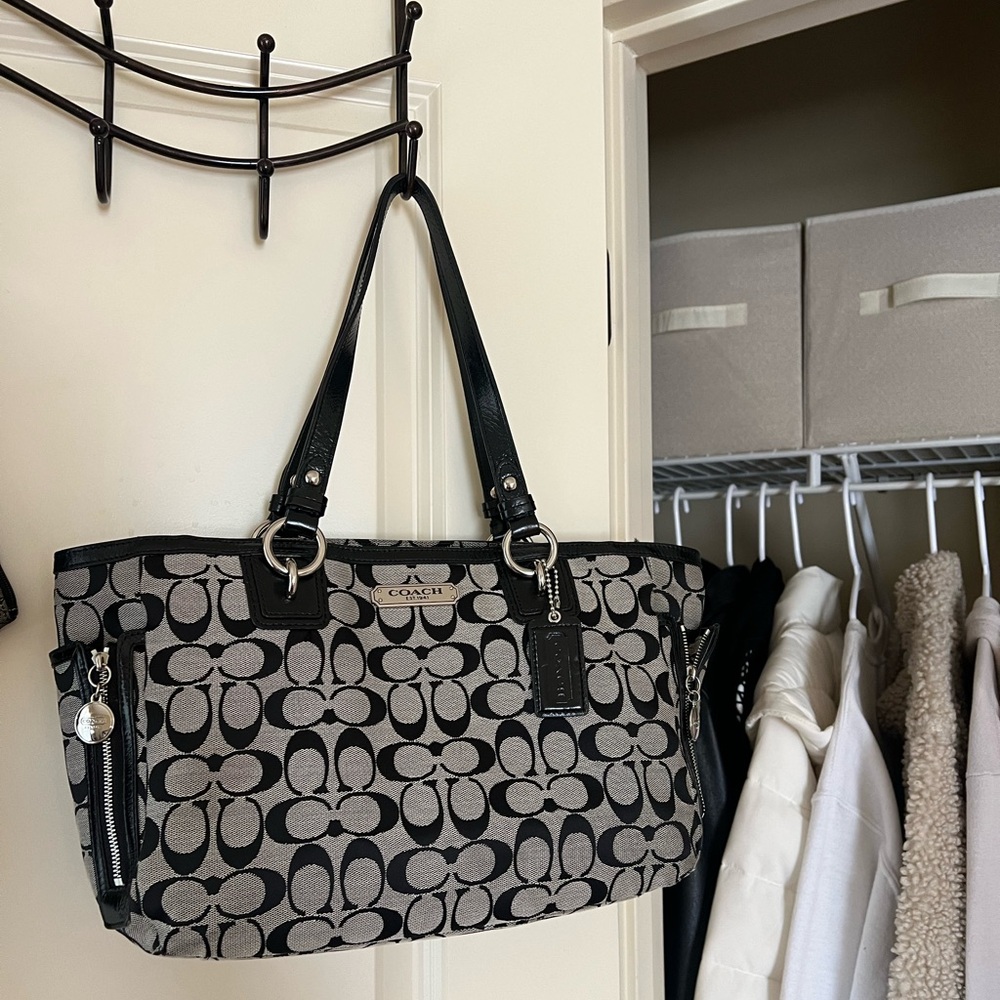 Vintage Coach Purse Black and Gray